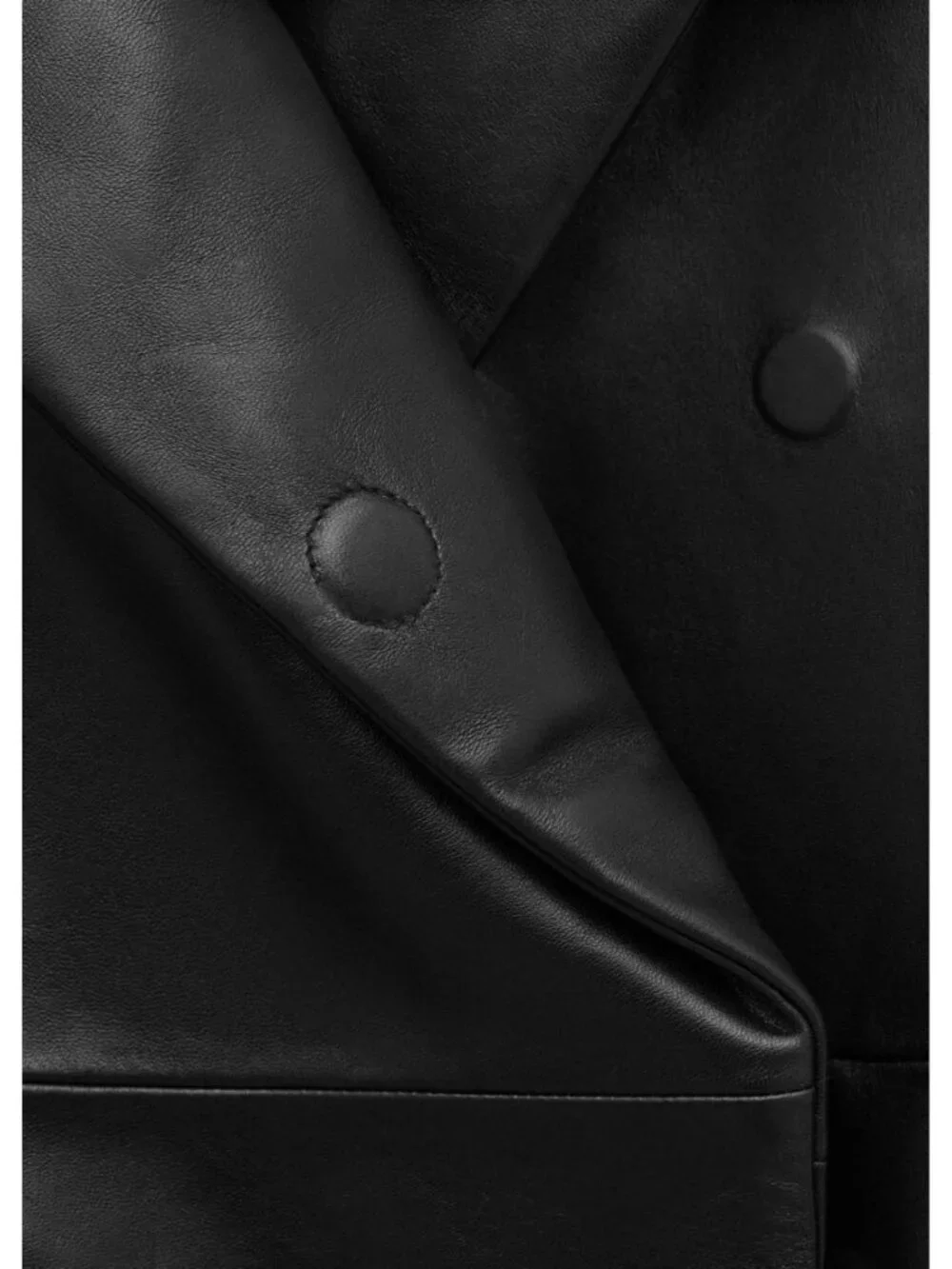 MANGO SELECTION LEATHER BOMBER JACKET WITH WRAPAROUND COLLAR - Picture 6 of 7
